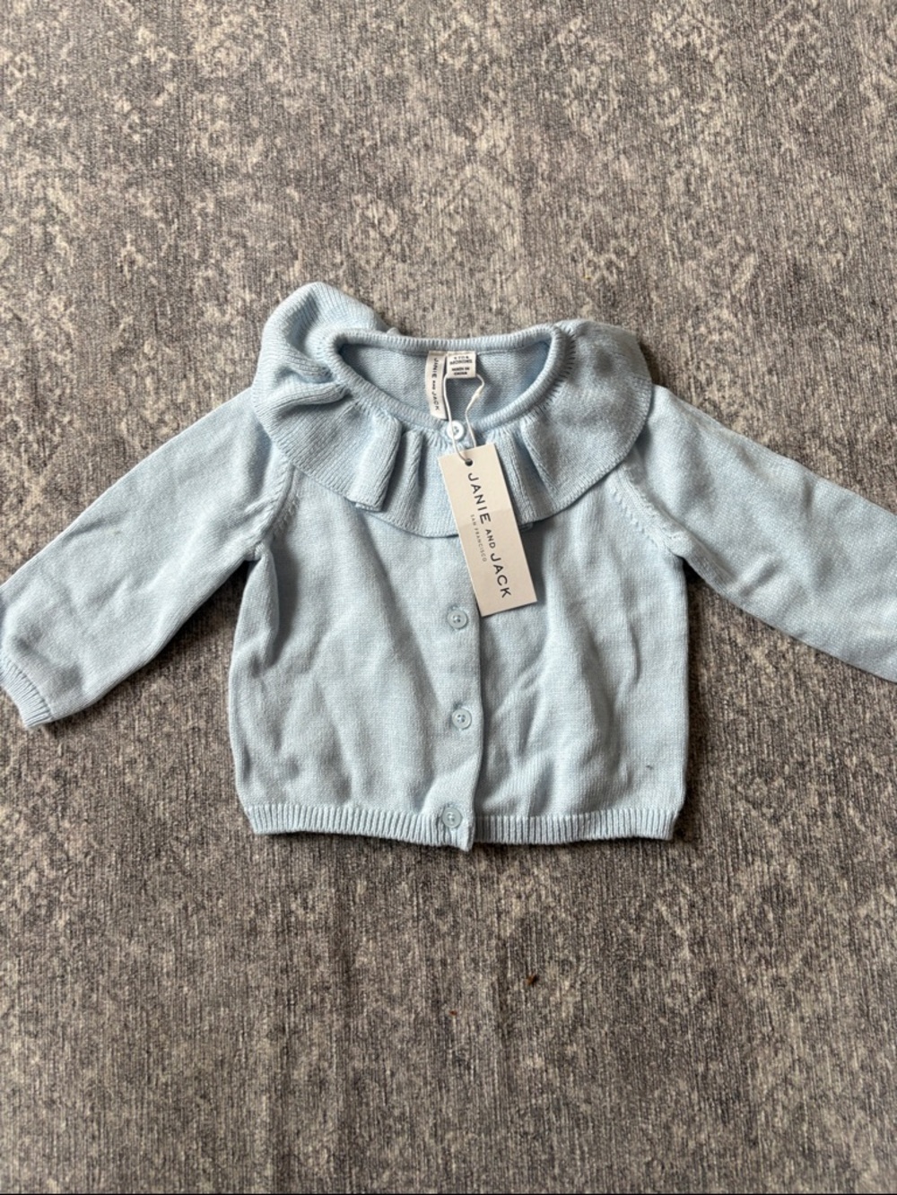 Janie and Jack Pale Blue Peter Pan Collar Cardigan
